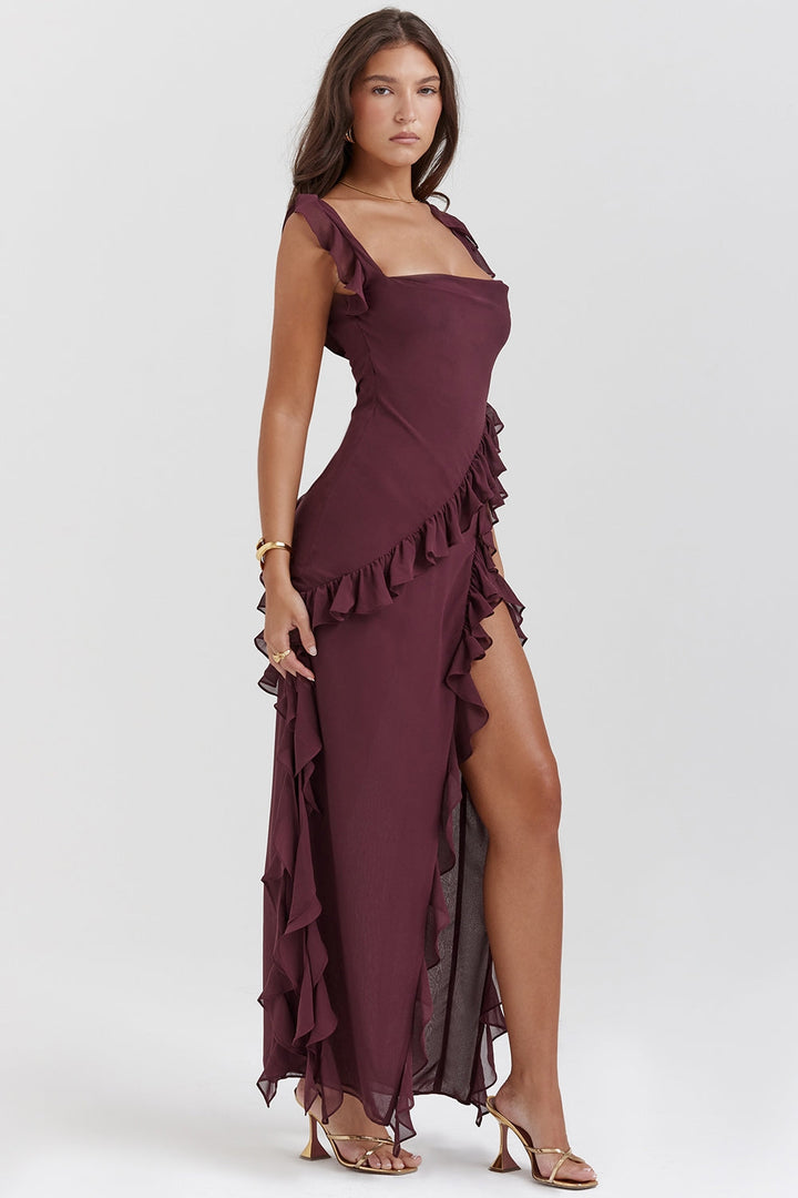 Dalia | Robe longue avec volants
