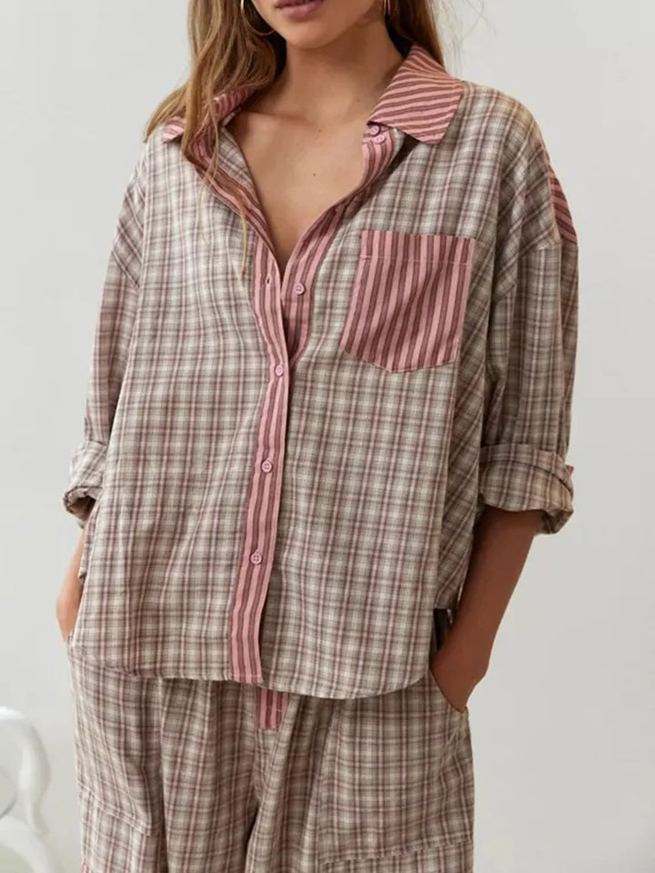 Sophie™ | Pyjama à carreaux deux pièces